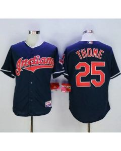 indians #25 Jim Thome Navy Blue Cool Base Stitched MLB Jersey