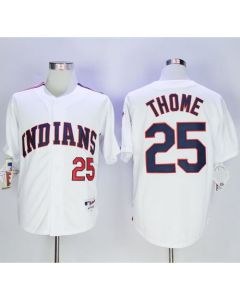 indians #25 Jim Thome White 1978 Turn Back The Clock Stitched MLB Jersey