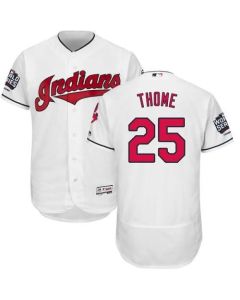 indians #25 Jim Thome White Flexbase Authentic Collection 2016 World Series Bound Stitched MLB Jersey