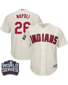 indians #26 Mike Napoli Cream Alternate 2016 World Series Bound Stitched Youth MLB Jersey