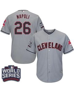 indians #26 Mike Napoli Grey Road 2016 World Series Bound Stitched Youth MLB Jersey