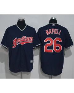 indians #26 Mike Napoli Navy Blue New Cool Base Stitched MLB Jersey