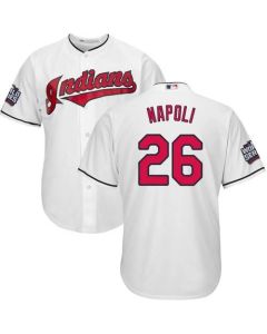 indians #26 Mike Napoli White Home 2016 World Series Bound Stitched Youth MLB Jersey