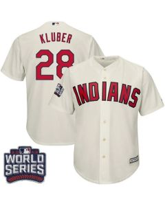 indians #28 Corey Kluber Cream Alternate 2016 World Series Bound Stitched Youth MLB Jersey