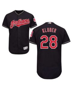 indians #28 Corey Kluber Navy Blue Flexbase Authentic Collection Stitched MLB Jersey