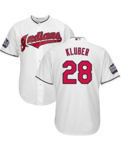 indians #28 Corey Kluber White Home 2016 World Series Bound Stitched Youth MLB Jersey