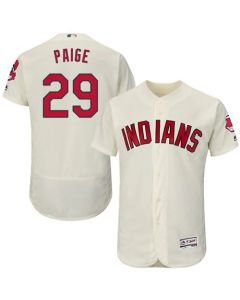 indians #29 Satchel Paige Cream Flexbase Authentic Collection Stitched MLB Jersey