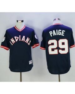 indians #29 Satchel Paige Navy Blue 1976 Turn Back The Clock Stitched MLB Jersey