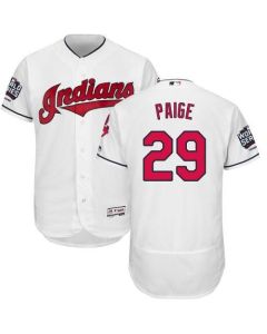 indians #29 Satchel Paige White Flexbase Authentic Collection 2016 World Series Bound Stitched MLB Jersey