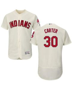 indians #30 Joe Carter Cream Flexbase Authentic Collection Stitched MLB Jersey