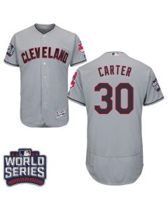 indians #30 Joe Carter Grey Flexbase Authentic Collection 2016 World Series Bound Stitched MLB Jersey