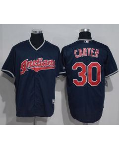 indians #30 Joe Carter Navy Blue New Cool Base Stitched MLB Jersey