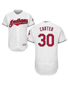 indians #30 Joe Carter White Flexbase Authentic Collection Stitched MLB Jersey
