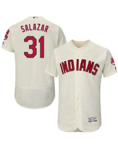 indians #31 Danny Salazar Cream Flexbase Authentic Collection Stitched MLB Jersey