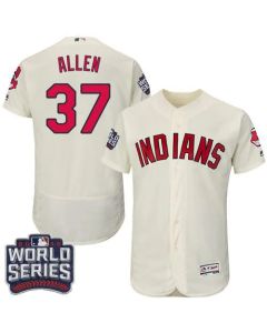 indians #37 Cody Allen Cream Flexbase Authentic Collection 2016 World Series Bound Stitched MLB Jersey