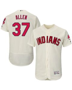 indians #37 Cody Allen Cream Flexbase Authentic Collection Stitched MLB Jersey