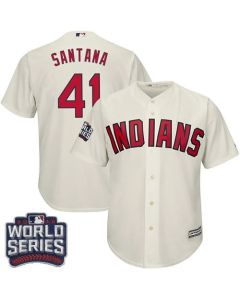 indians #41 Carlos Santana Cream Alternate 2016 World Series Bound Stitched Youth MLB Jersey