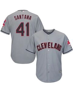 indians #41 Carlos Santana Grey Road Stitched Youth MLB Jersey