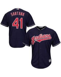 indians #41 Carlos Santana Navy Blue Alternate Stitched Youth MLB Jersey