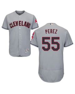 indians #55 Roberto Perez Grey Flexbase Authentic Collection Stitched MLB Jersey