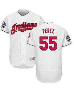 indians #55 Roberto Perez White Flexbase Authentic Collection 2016 World Series Bound Stitched MLB Jersey