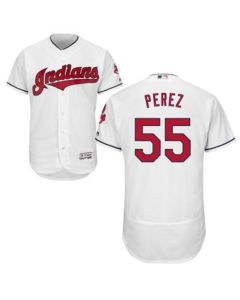 indians #55 Roberto Perez White Flexbase Authentic Collection Stitched MLB Jersey