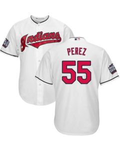indians #55 Roberto Perez White Home 2016 World Series Bound Stitched Youth MLB Jersey