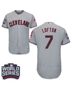 indians #7 Kenny Lofton Grey Flexbase Authentic Collection 2016 World Series Bound Stitched MLB Jersey