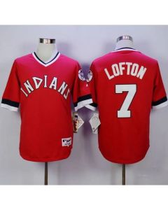 indians #7 Kenny Lofton Red 1978 Turn Back The Clock Stitched MLB Jersey
