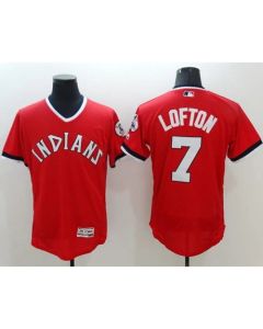 indians #7 Kenny Lofton Red Flexbase Authentic Collection 1978 Turn Back The Clock Stitched MLB Jersey