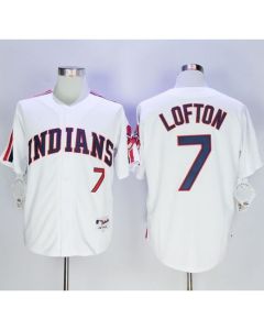 indians #7 Kenny Lofton White 1978 Turn Back The Clock Stitched MLB Jersey