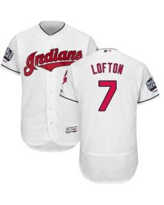 indians #7 Kenny Lofton White Flexbase Authentic Collection 2016 World Series Bound Stitched MLB Jersey