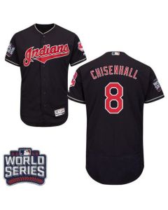 indians #8 Lonnie Chisenhall Navy Blue Flexbase Authentic Collection 2016 World Series Bound Stitched MLB Jersey