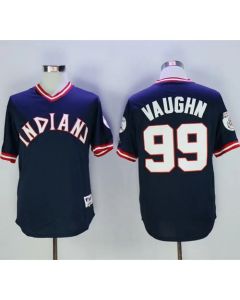 indians #99 Ricky Vaughn Navy Blue 1976 Turn Back The Clock Stitched MLB Jersey