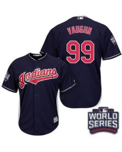 indians #99 Ricky Vaughn Navy Blue Alternate 2016 World Series Bound Stitched Youth MLB Jersey