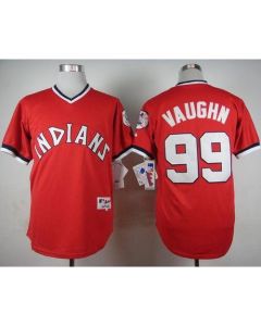 indians #99 Ricky Vaughn Red 1974 Turn Back The Clock Stitched MLB Jersey