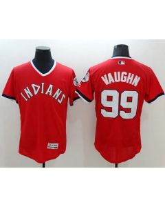 indians #99 Ricky Vaughn Red Flexbase Authentic Collection 1978 Turn Back The Clock Stitched MLB Jersey