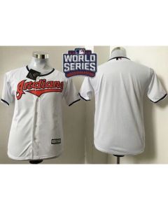 indians Blank White Cool Base 2016 World Series Bound Stitched Youth MLB Jersey