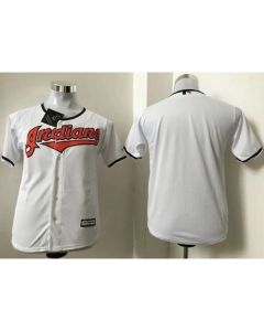 indians Blank White Cool Base Stitched Youth MLB Jersey