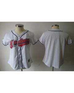 indians Blank White Women's Fashion Stitched MLB Jersey