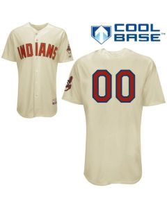 indians Personalized Authentic Cream MLB Jersey