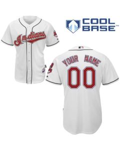indians Personalized Authentic White MLB Jersey