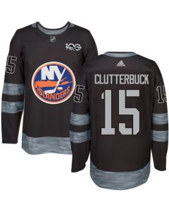 Islanders #15 Cal Clutterbuck Black 1917-2017 100th Anniversary Stitched NHL Jersey