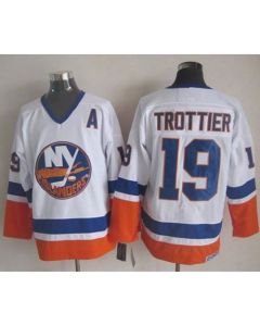 Islanders #19 Bryan Trottier White CCM Throwback Stitched NHL Jersey
