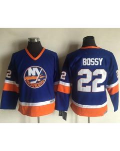 Islanders #22 Mike Bossy Light Blue CCM Throwback Stitched Youth NHL Jersey