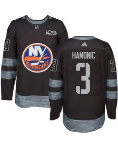 Islanders #3 Travis Hamonic Black 1917-2017 100th Anniversary Stitched NHL Jersey