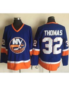 Islanders #32 Thomas Baby Blue CCM Throwback Stitched NHL Jersey
