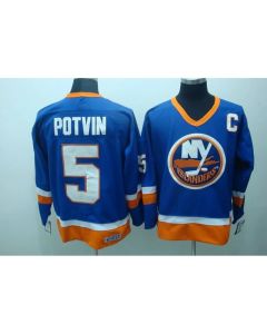 Islanders #5 Denis Potvin Stitched Baby Blue CCM Throwback NHL Jersey