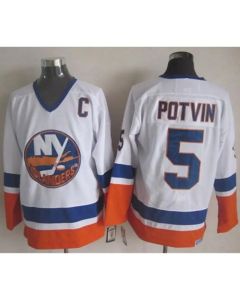 Islanders #5 Denis Potvin White CCM Throwback Stitched NHL Jersey