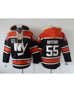 Islanders #55 Johnny Boychuk Dark Blue Sawyer Hooded Sweatshirt Stitched NHL Jersey